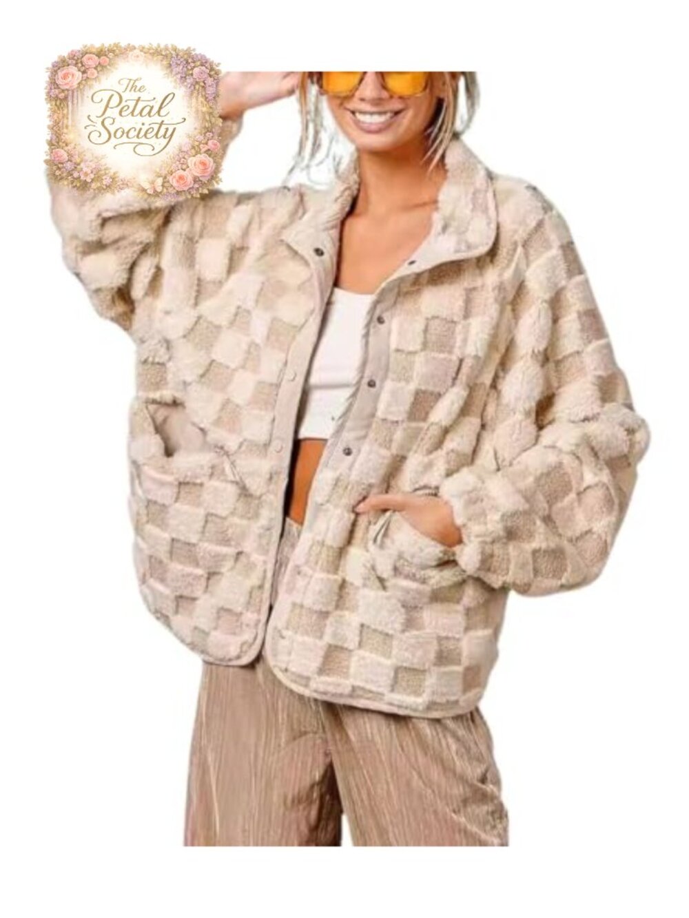 Fleece Sherpa Jacket Fuzzy Faux Fur Button Down Shacket